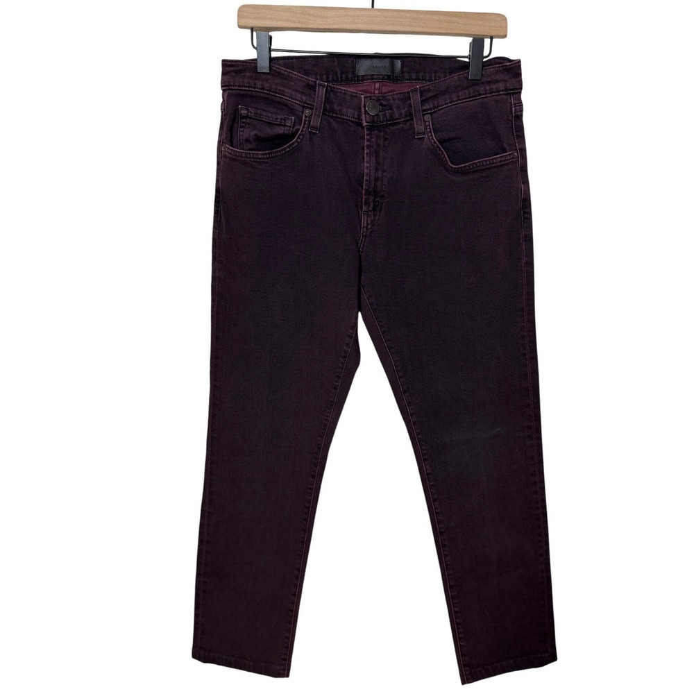 J BRAND Tyler Burgundy Wash Slim Fit Jeans Size‎ 31 Denim Stretch Streetwear
